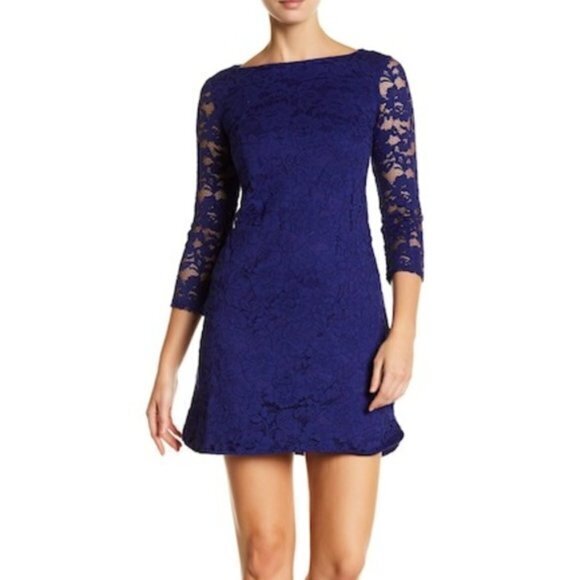 New Vince Camuto Lace Overlay 3/4‎ Length Sleeve Dress - Picture 1 of 2